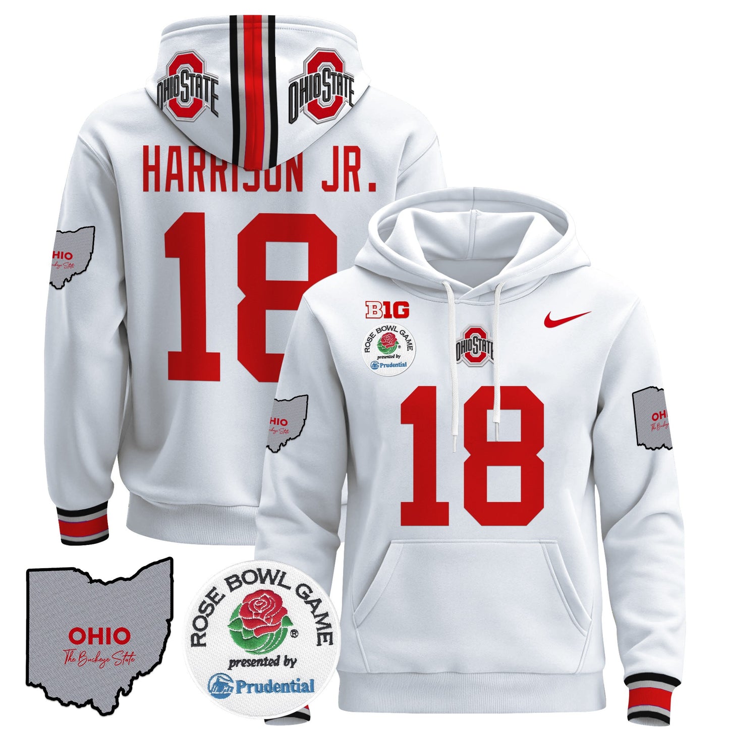 Ohio State Buckeyes Rose Bowl Pullover Hoodie - All Stitched