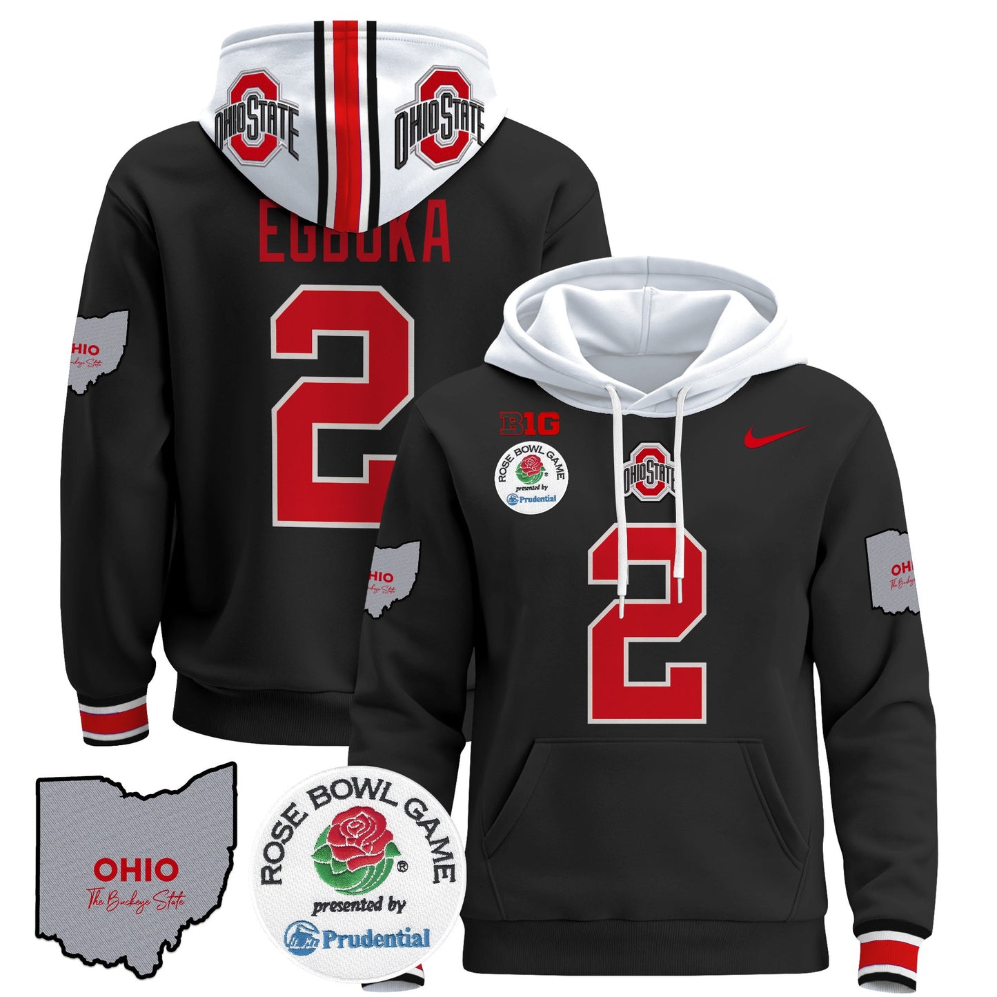 Ohio State Buckeyes Rose Bowl Pullover Hoodie - All Stitched