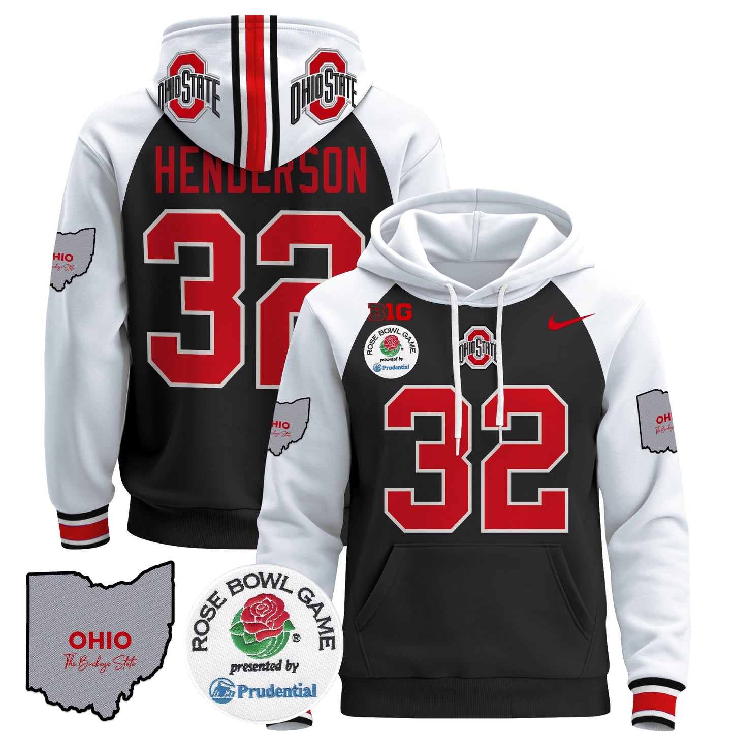 Ohio State Buckeyes Rose Bowl Pullover Hoodie - All Stitched