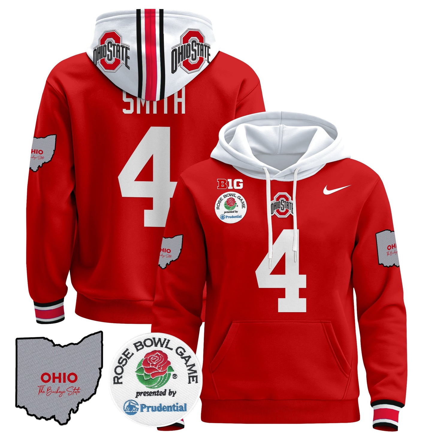 Ohio State Buckeyes Rose Bowl Pullover Hoodie - All Stitched