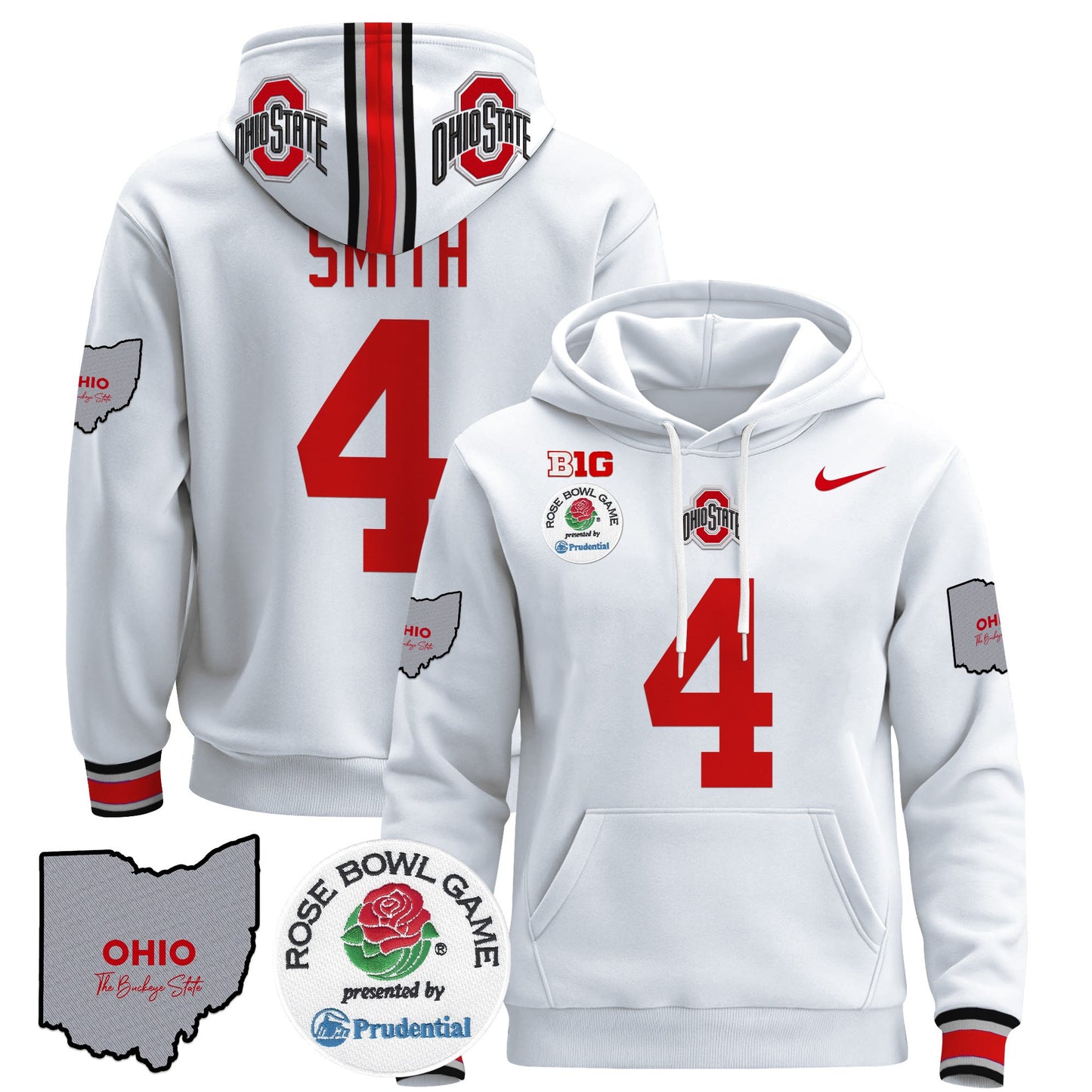 Ohio State Buckeyes Rose Bowl Pullover Hoodie - All Stitched