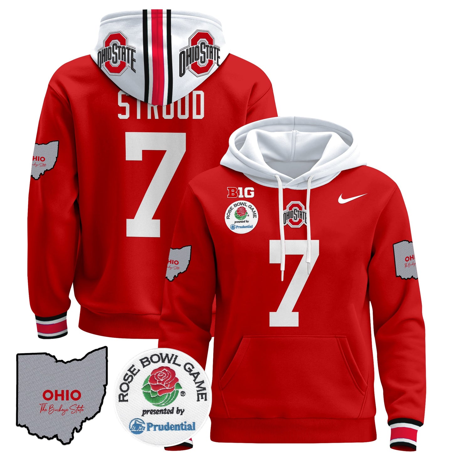 Ohio State Buckeyes Rose Bowl Pullover Hoodie - All Stitched