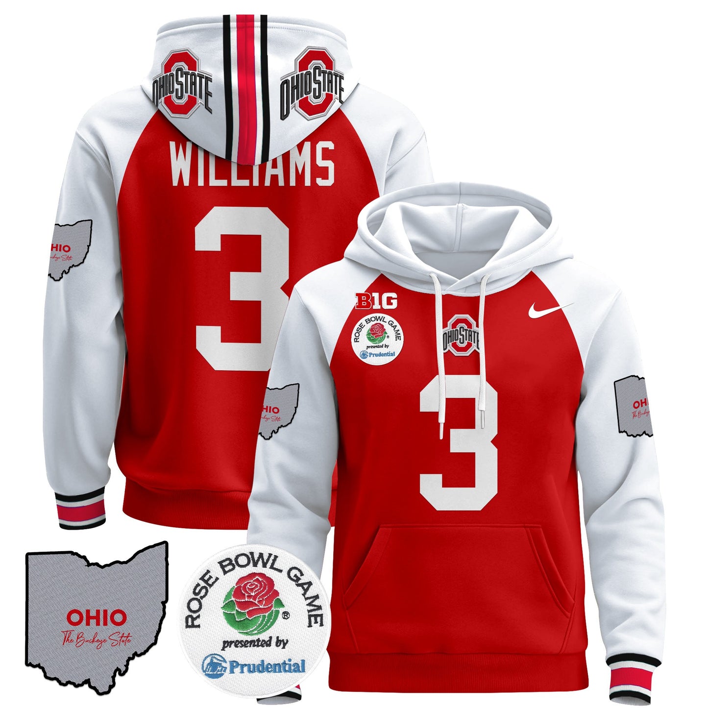 Ohio State Buckeyes Rose Bowl Pullover Hoodie - All Stitched