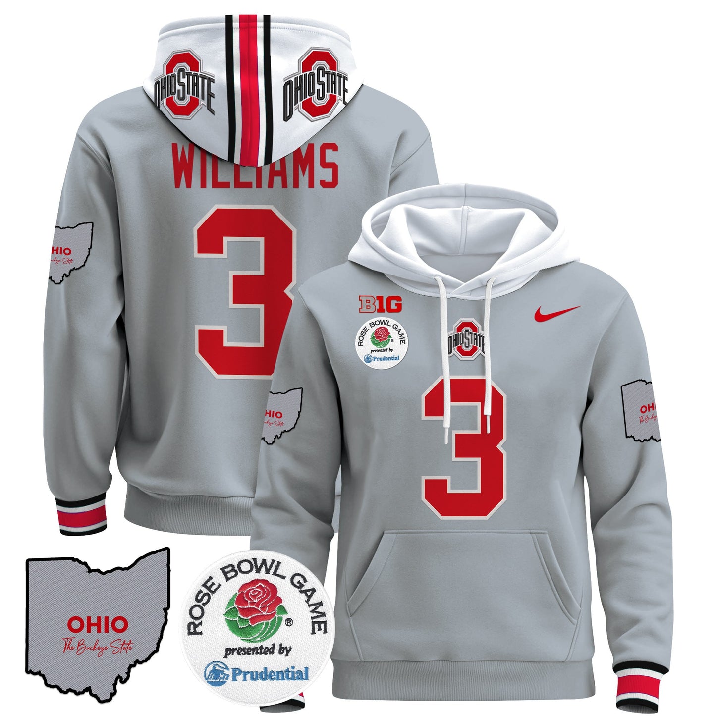 Ohio State Buckeyes Rose Bowl Pullover Hoodie - All Stitched