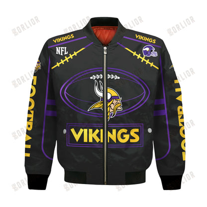 Minnesota Vikings Football Team 2024- 25 Victory Is Ours Bomber Jacket