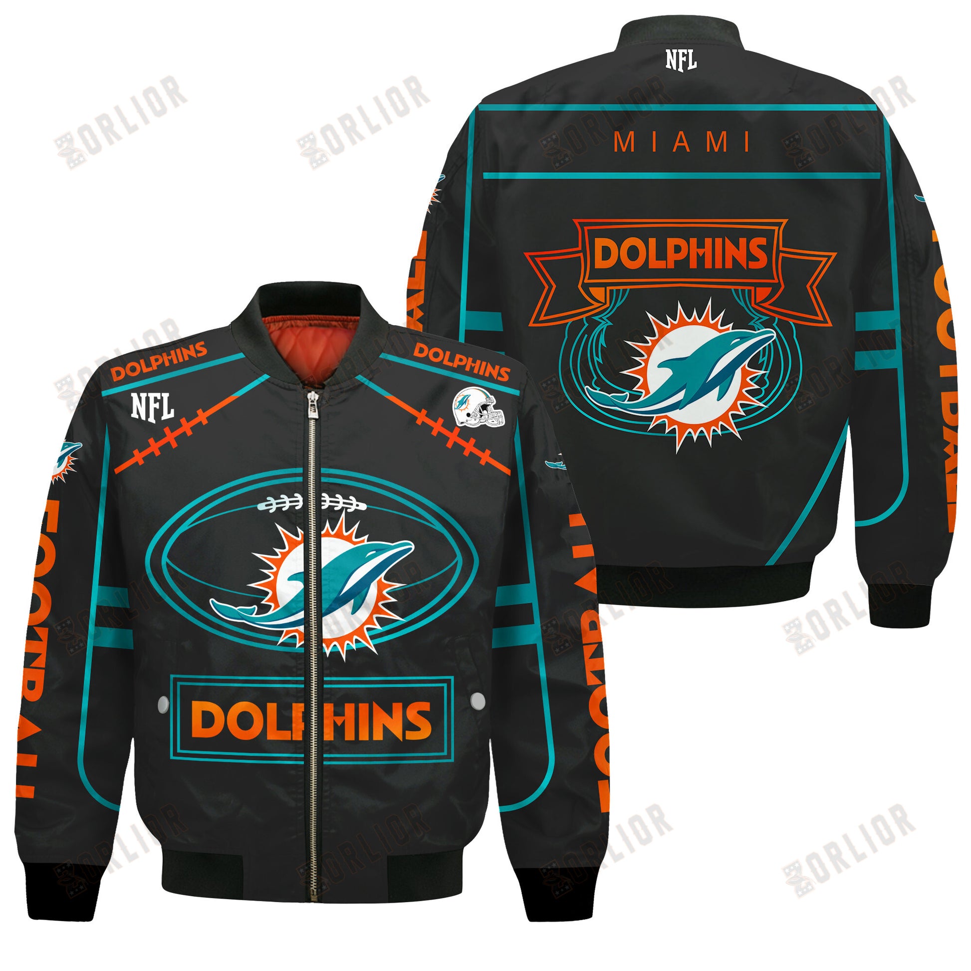 Miami Dolphins Football Team 2024- 25 Victory Is Ours Bomber Jacket