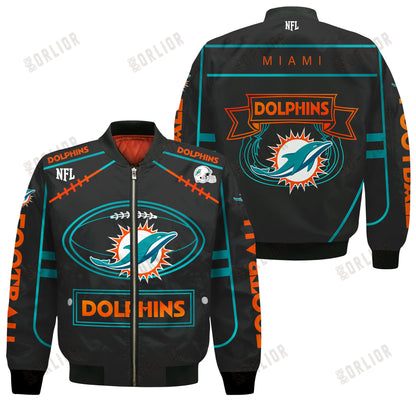 Miami Dolphins Football Team 2024- 25 Victory Is Ours Bomber Jacket