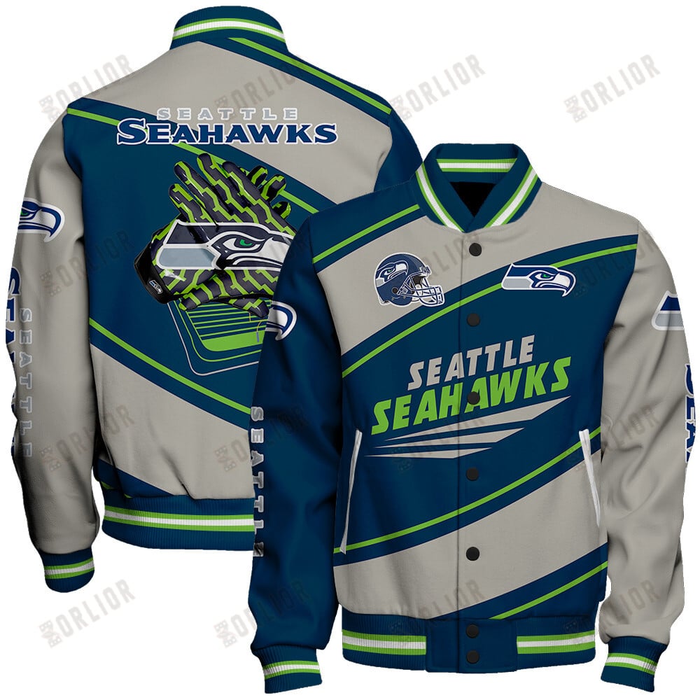 Seattle Seahawks Football Team 2024- 25 Seismic Shake Unisex Varsity Jacket