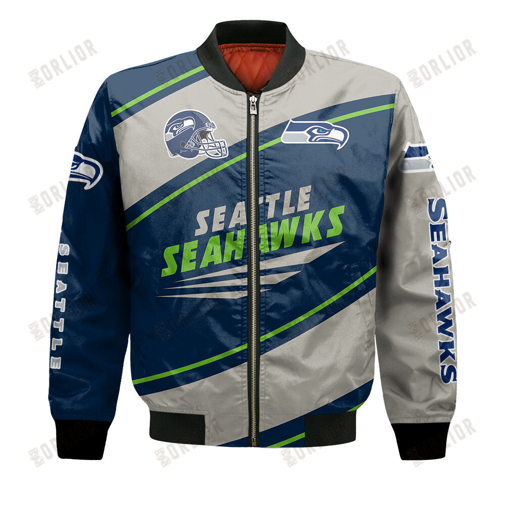 Seattle Seahawks Football Team 2024- 25 Seismic Shake Bomber Jacket