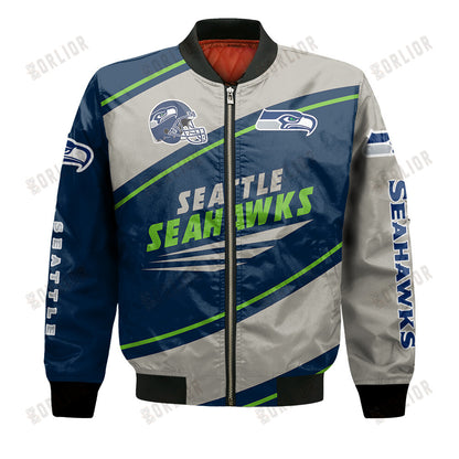 Seattle Seahawks Football Team 2024- 25 Seismic Shake Bomber Jacket
