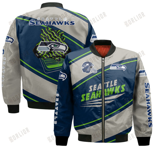 Seattle Seahawks Football Team 2024- 25 Seismic Shake Bomber Jacket