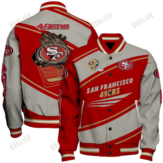 San Francisco 49ers Football Team 2024- 25 Seismic Shake Unisex Varsity Jacket