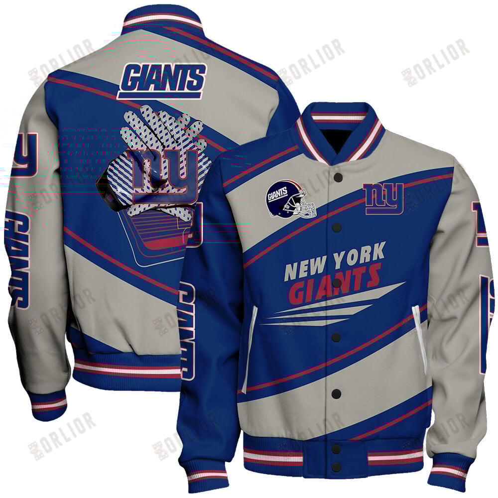New York Giants Football Team 2024- 25 Seismic Shake Unisex Varsity Jacket
