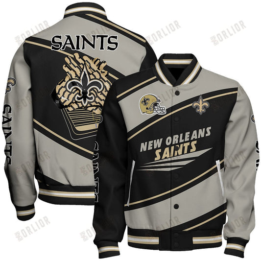 New Orleans Saints Football Team 2024- 25 Seismic Shake Unisex Varsity Jacket