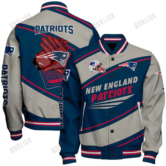 New England Patriots Football Team 2024- 25 Seismic Shake Unisex Varsity Jacket