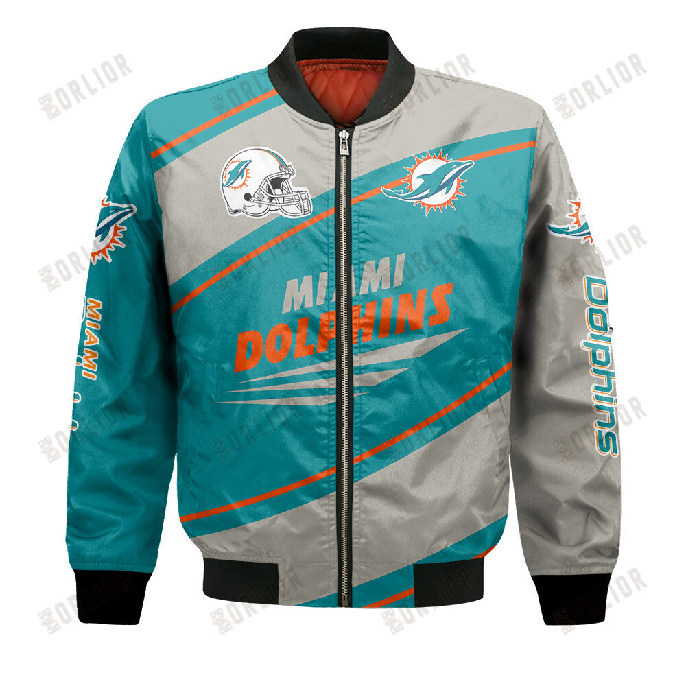 Miami Dolphins Football Team 2024- 25 Seismic Shake Bomber Jacket