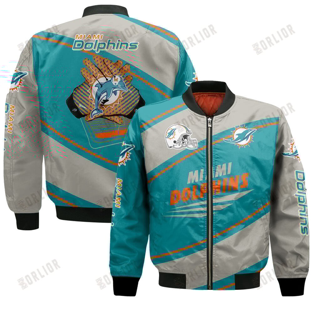 Miami Dolphins Football Team 2024- 25 Seismic Shake Bomber Jacket