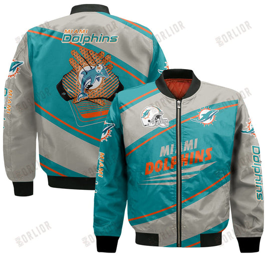 Miami Dolphins Football Team 2024- 25 Seismic Shake Bomber Jacket