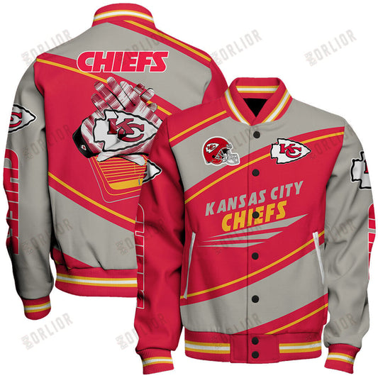 Kansas City Chiefs Football Team 2024- 25 Seismic Shake Unisex Varsity Jacket