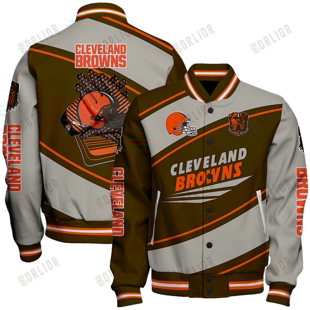 Cleveland Browns Football Team 2024- 25 Seismic Shake Unisex Varsity Jacket
