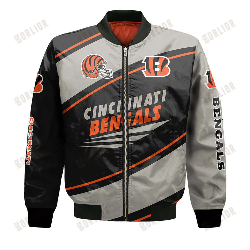 Cincinnati Bengals Football Team 2024- 25 Seismic Shake Bomber Jacket