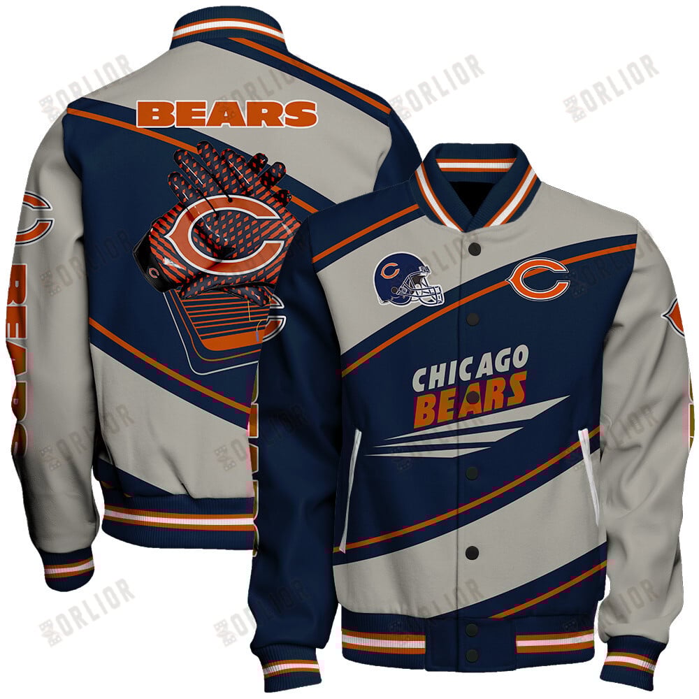 Chicago Bears Football Team 2024- 25 Seismic Shake Unisex Varsity Jacket