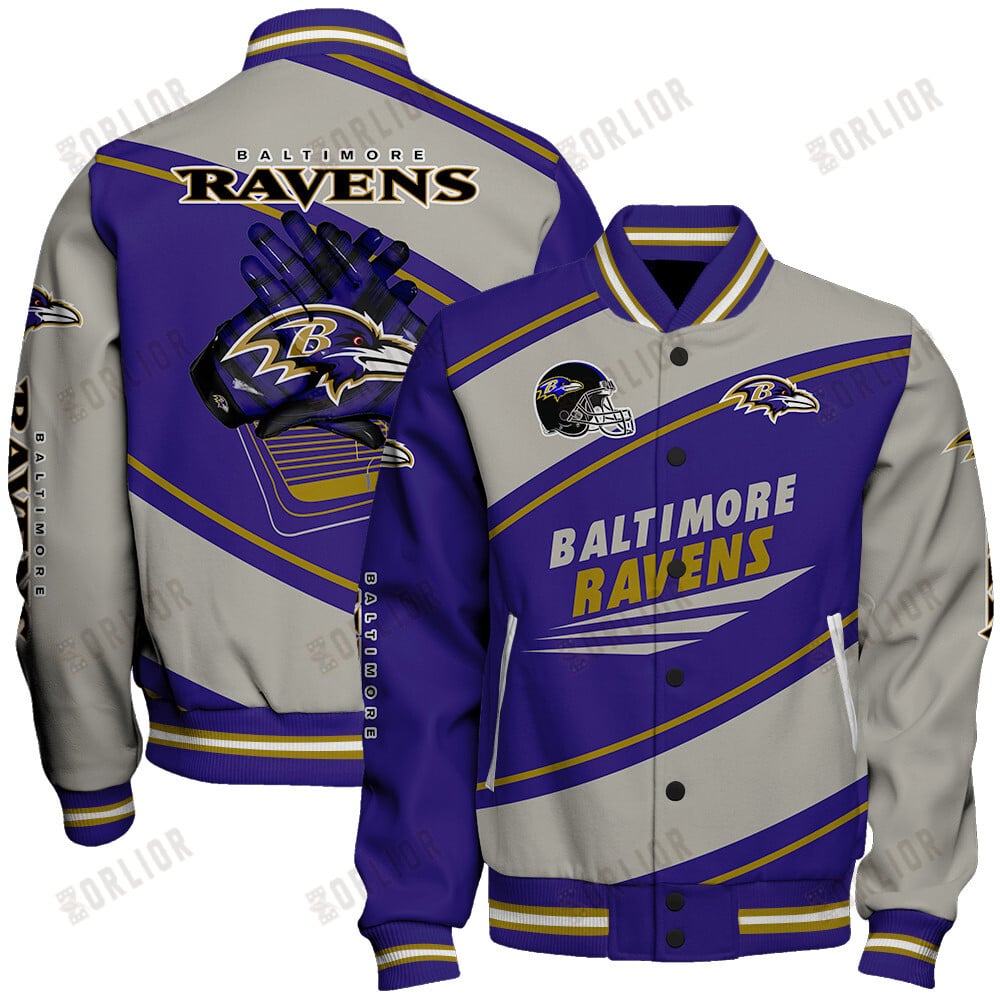 Baltimore Ravens Football Team 2024- 25 Seismic Shake Unisex Varsity Jacket
