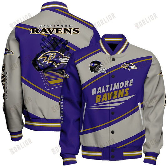 Baltimore Ravens Football Team 2024- 25 Seismic Shake Unisex Varsity Jacket
