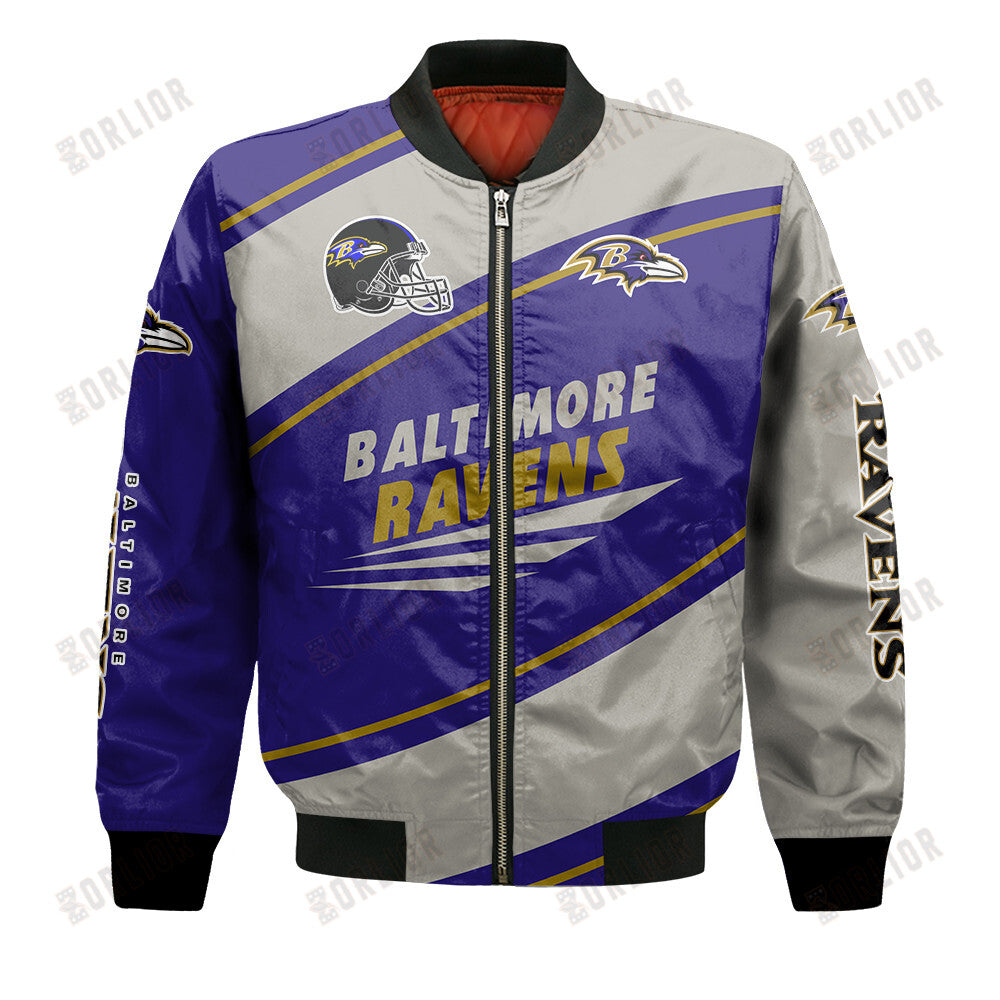 Baltimore Ravens Football Team 2024- 25 Seismic Shake Bomber Jacket