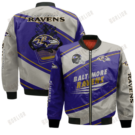 Baltimore Ravens Football Team 2024- 25 Seismic Shake Bomber Jacket