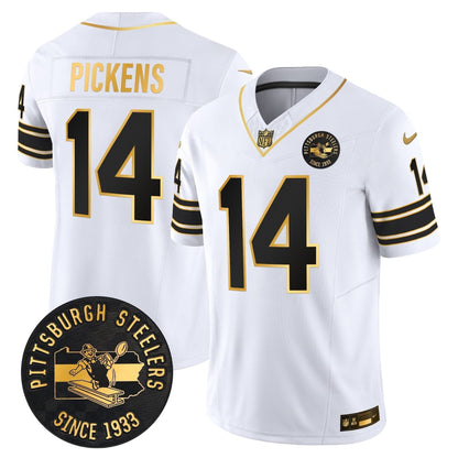 Pittsburgh Steelers Throwback 1933 Patch Gold Vapor Limited Jersey - All Stitched
