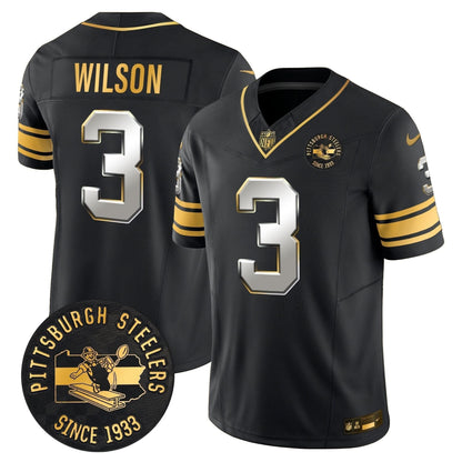 Pittsburgh Steelers Throwback 1933 Patch Gold Vapor Limited Jersey - All Stitched