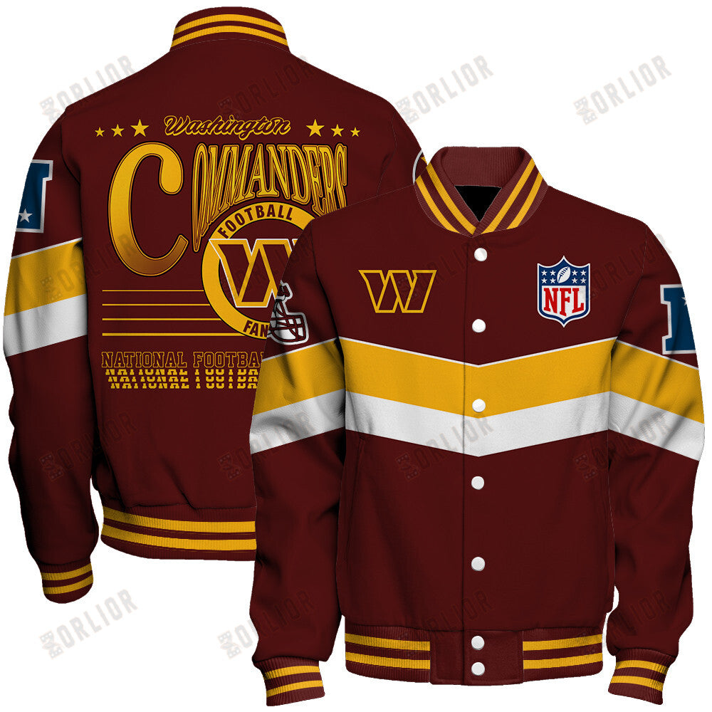 Washington Commanders Football Team 2024 - 25 Unstoppable Unisex Varsity Jacket