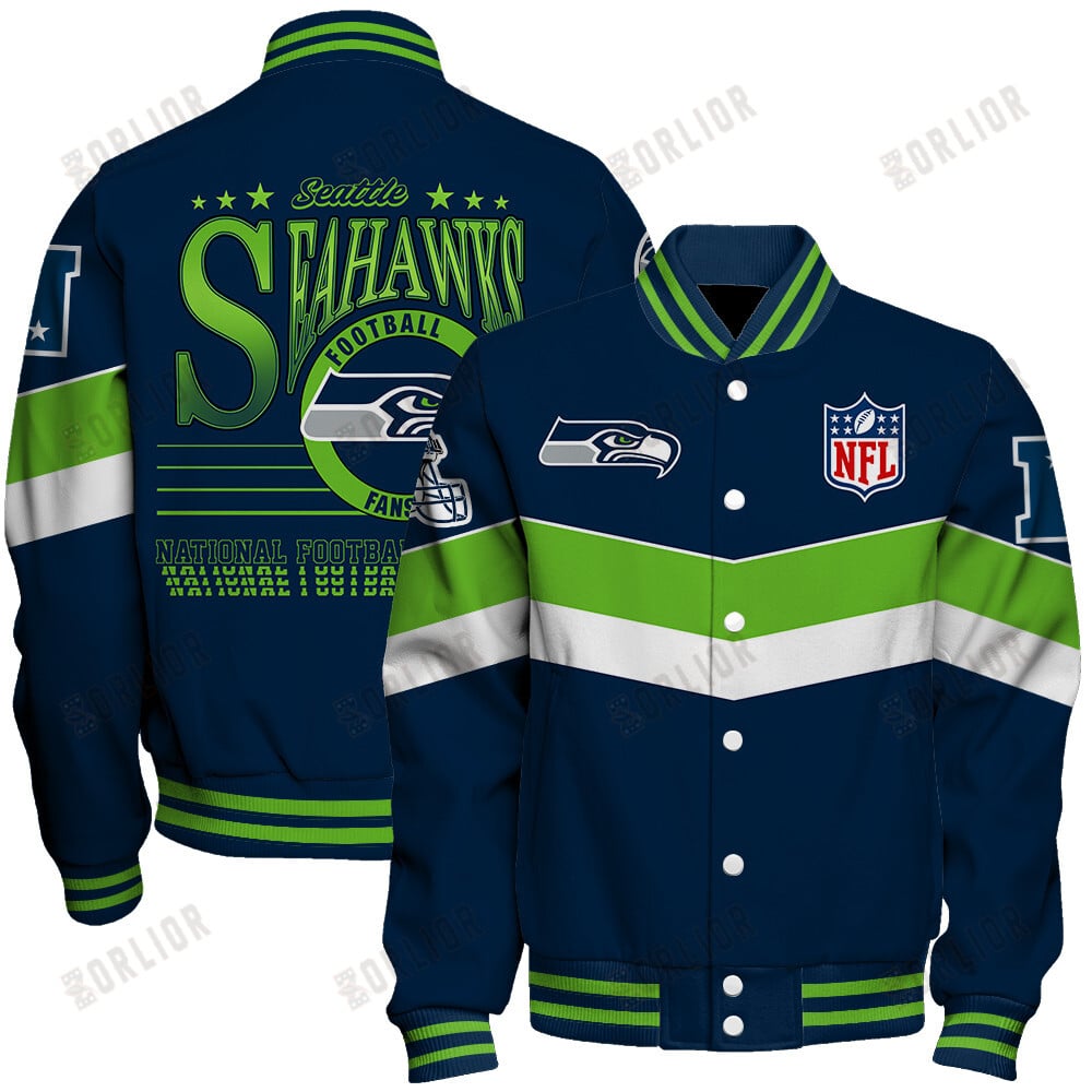 Seattle Seahawks Football Team 2024 - 25 Unstoppable Unisex Varsity Jacket