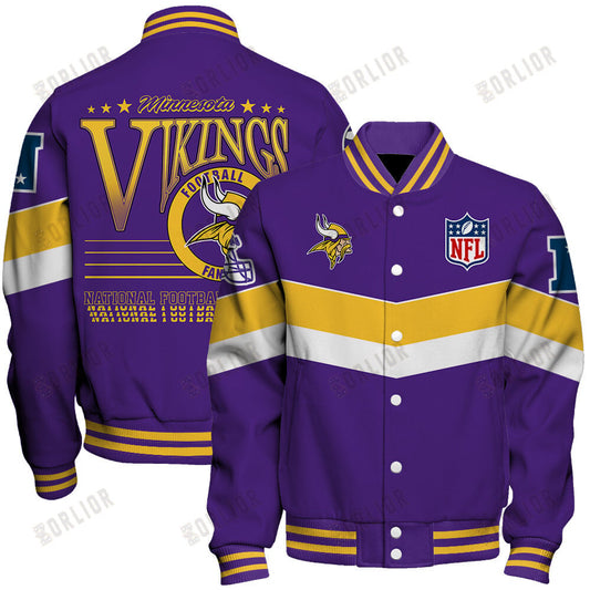 Minnesota Vikings Football Team 2024 - 25 Unstoppable Unisex Varsity Jacket