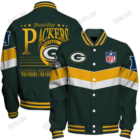 Green Bay Packers Football Team 2024 - 25 Unstoppable Unisex Varsity Jacket