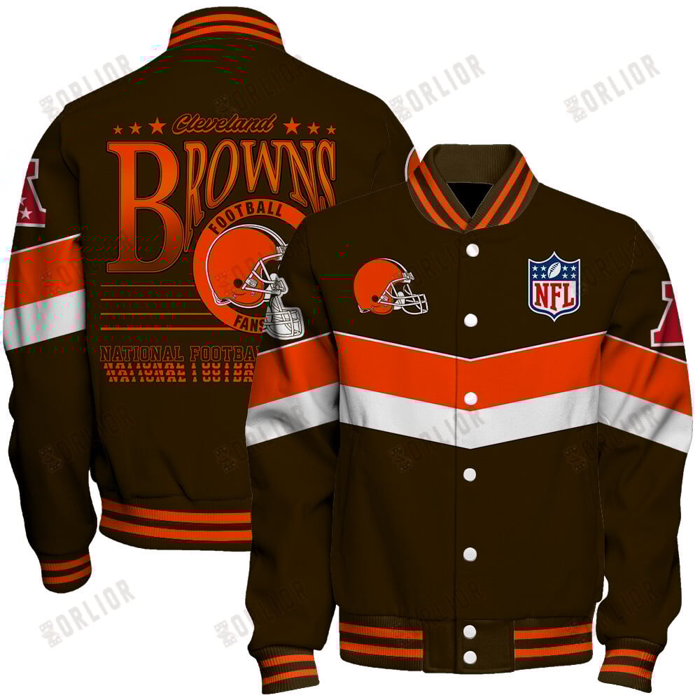 Cleveland Browns Football Team 2024 - 25 Unstoppable Unisex Varsity Jacket