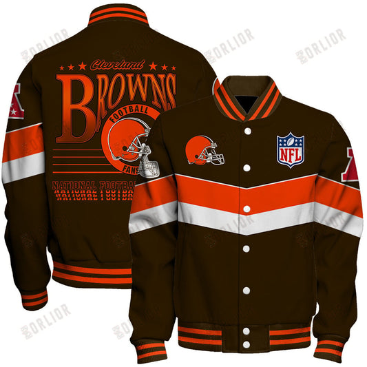 Cleveland Browns Football Team 2024 - 25 Unstoppable Unisex Varsity Jacket
