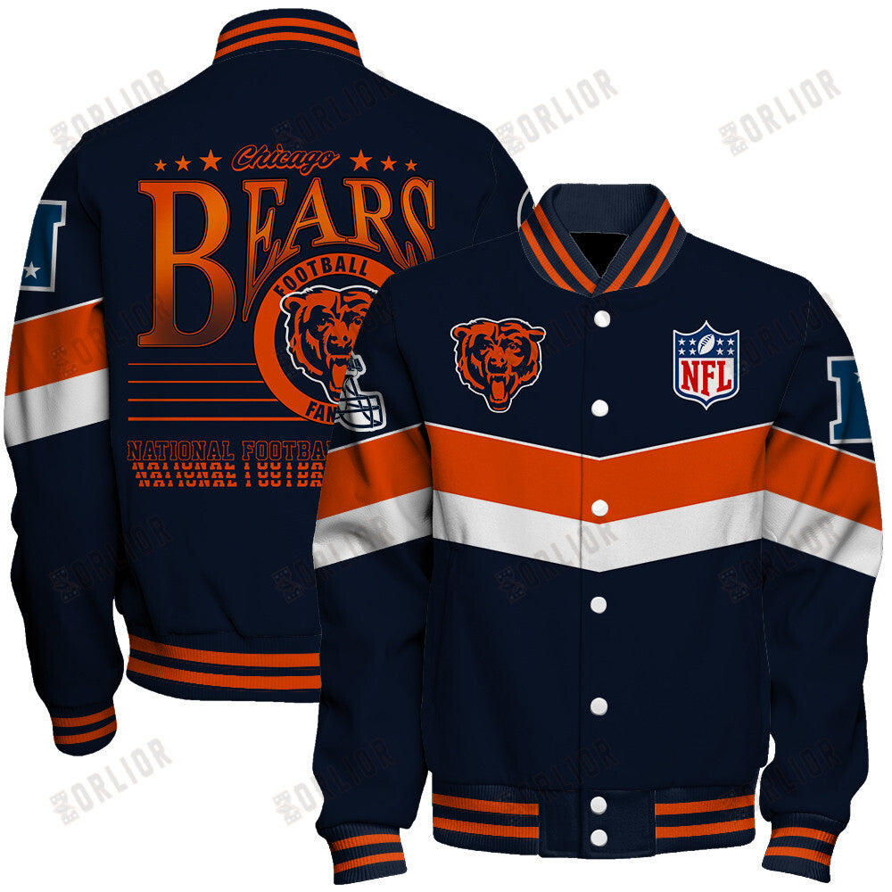 Chicago Bears Football Team 2024 - 25 Unstoppable Unisex Varsity Jacket