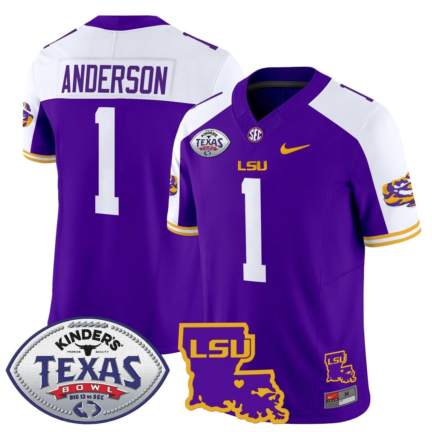 LSU Tigers 2024 Texas Bowl Patch Vapor Limited Jersey - All Stitched