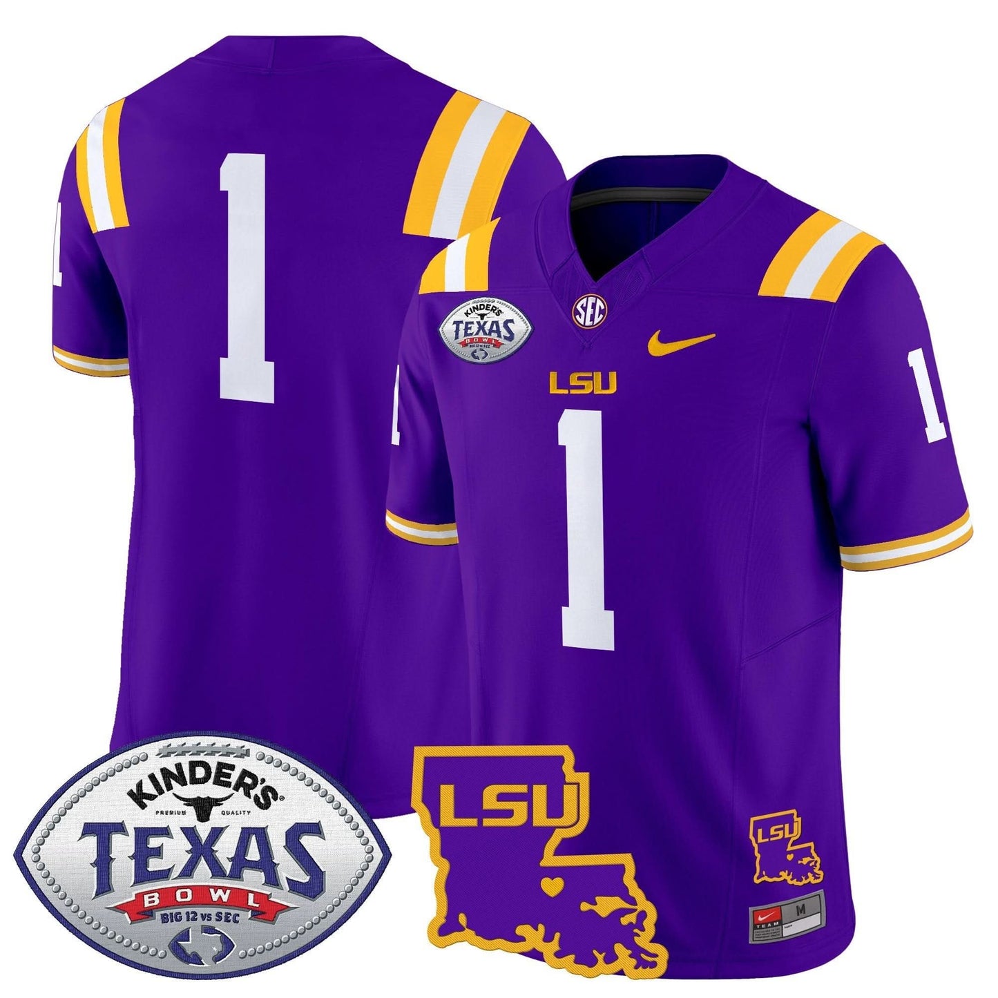 LSU Tigers 2024 Texas Bowl Patch Vapor Limited Jersey - All Stitched