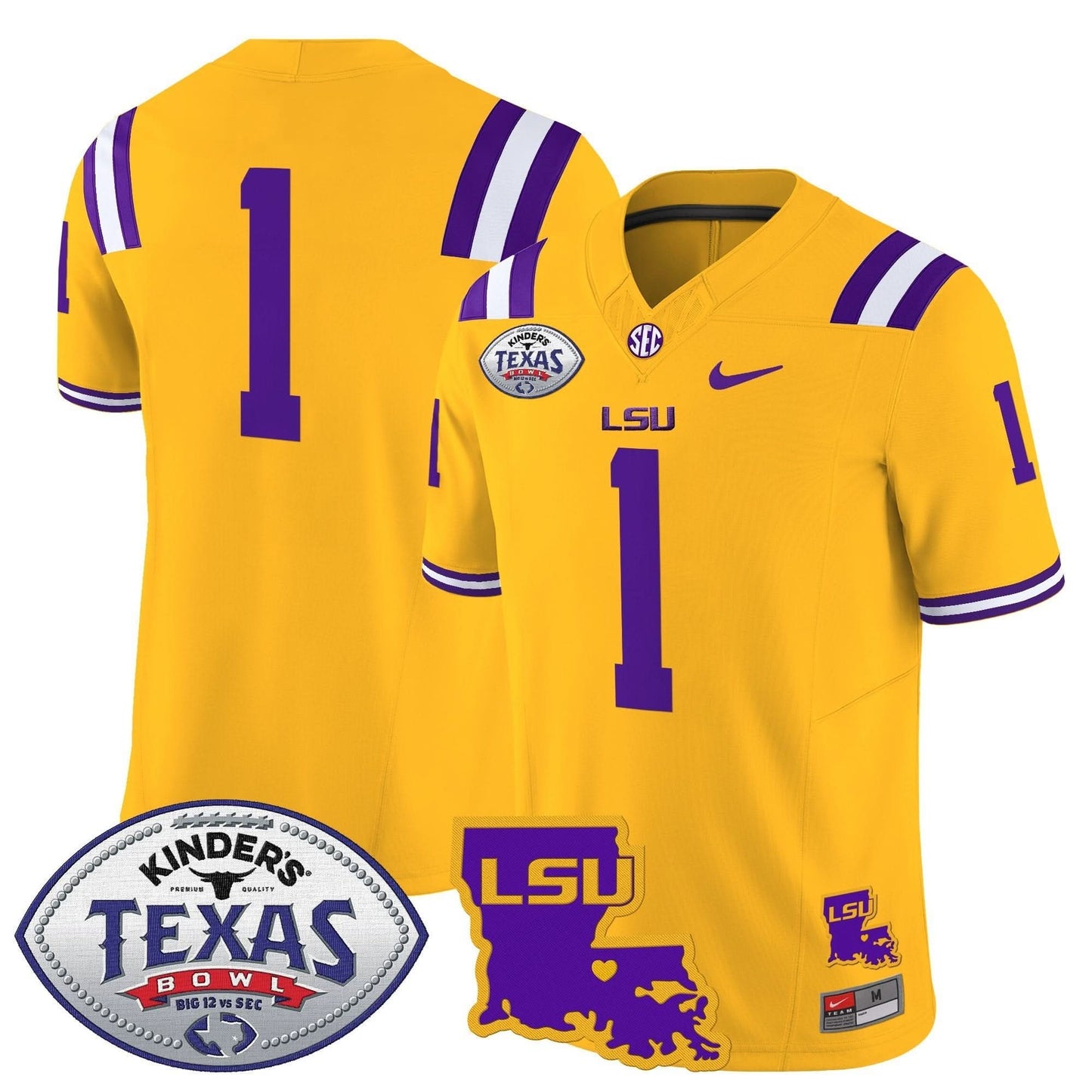 LSU Tigers 2024 Texas Bowl Patch Vapor Limited Jersey - All Stitched