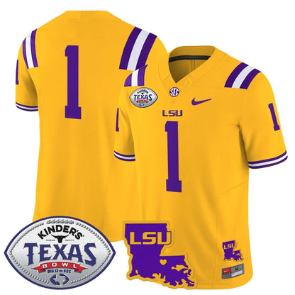 LSU Tigers 2024 Texas Bowl Patch Vapor Limited Jersey - All Stitched