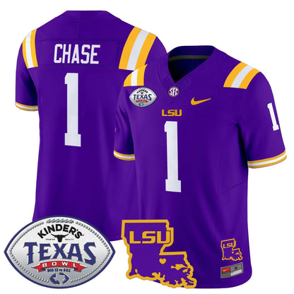 LSU Tigers 2024 Texas Bowl Patch Vapor Limited Jersey - All Stitched