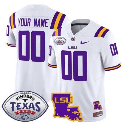 LSU Tigers 2024 Texas Bowl Patch Vapor Limited Custom Jersey - All Stitched