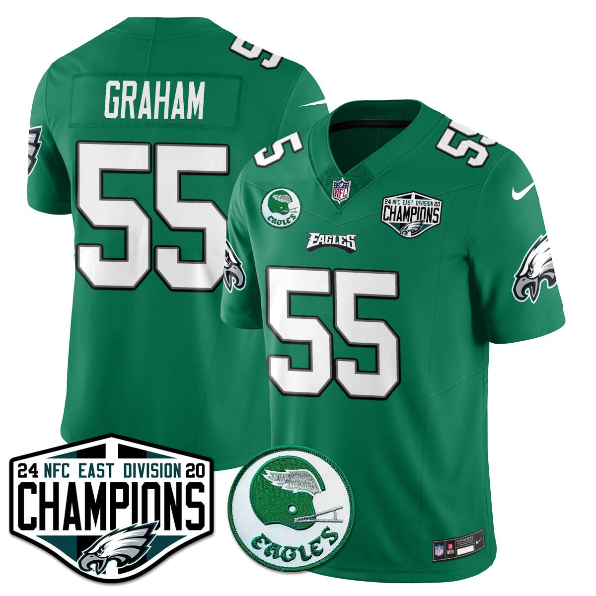Philadelphia Ealges 2024 NFC East Division Champions Jersey - All Stitched