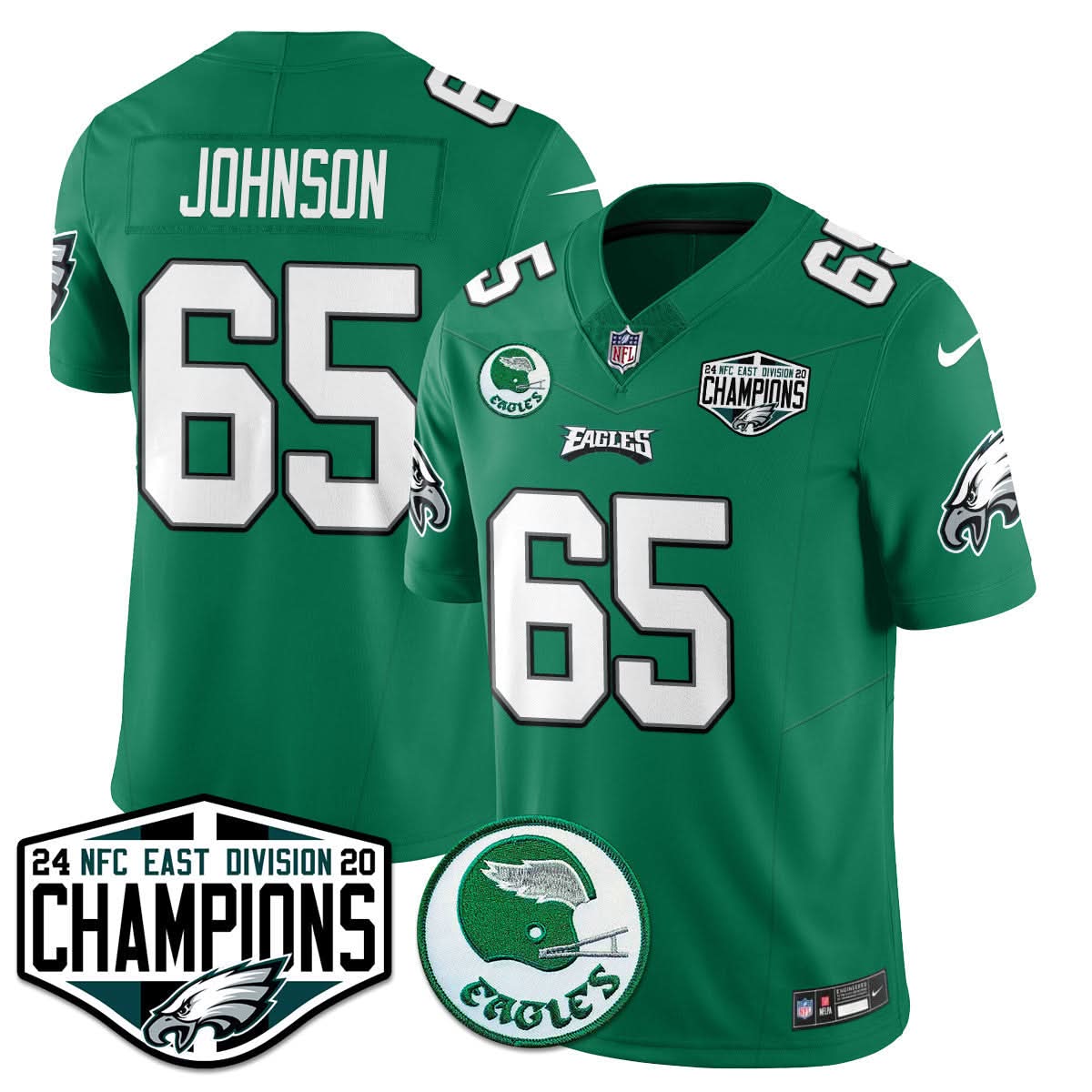 Philadelphia Ealges 2024 NFC East Division Champions Jersey - All Stitched