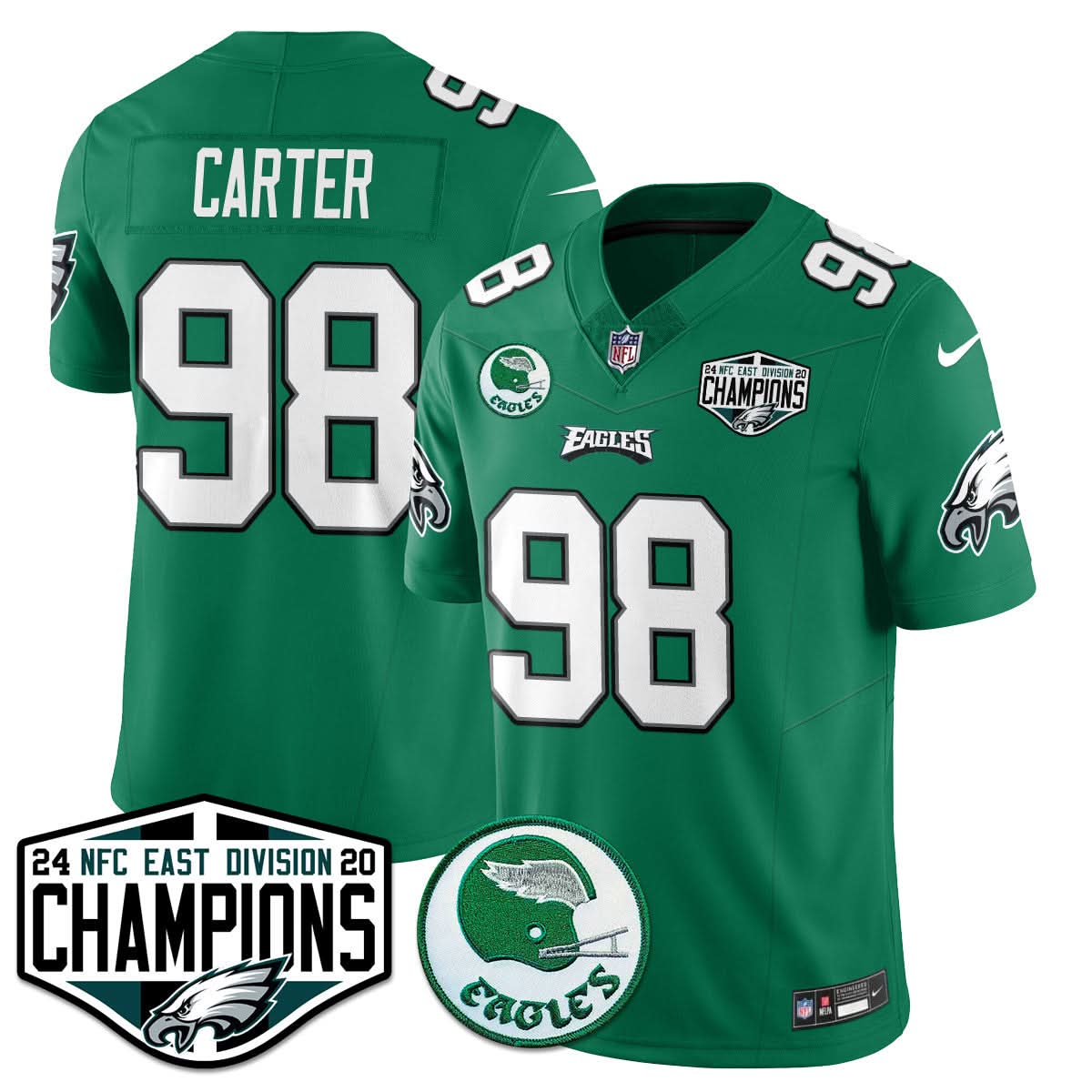 Philadelphia Ealges 2024 NFC East Division Champions Jersey - All Stitched