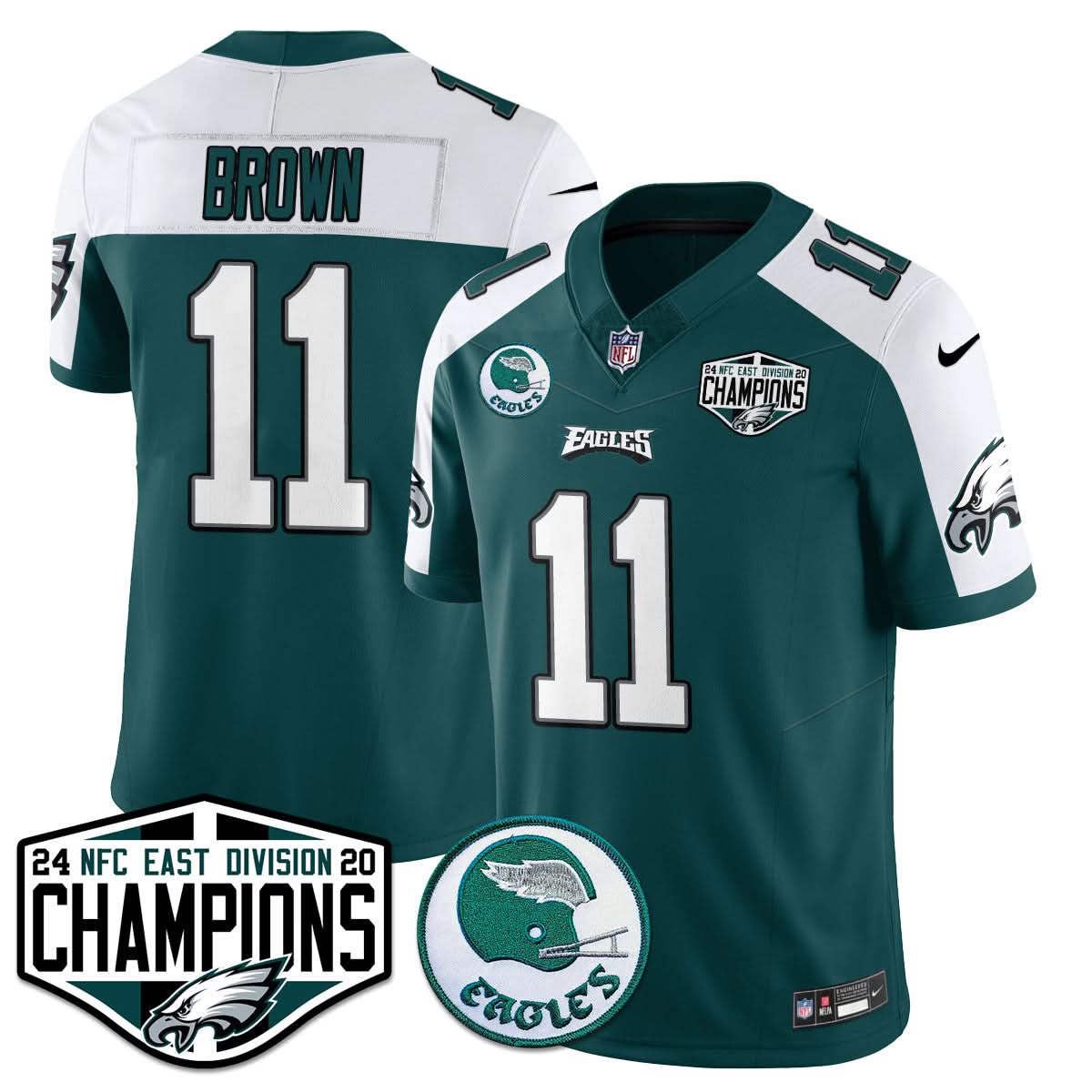Philadelphia Ealges 2024 NFC East Division Champions Jersey - All Stitched
