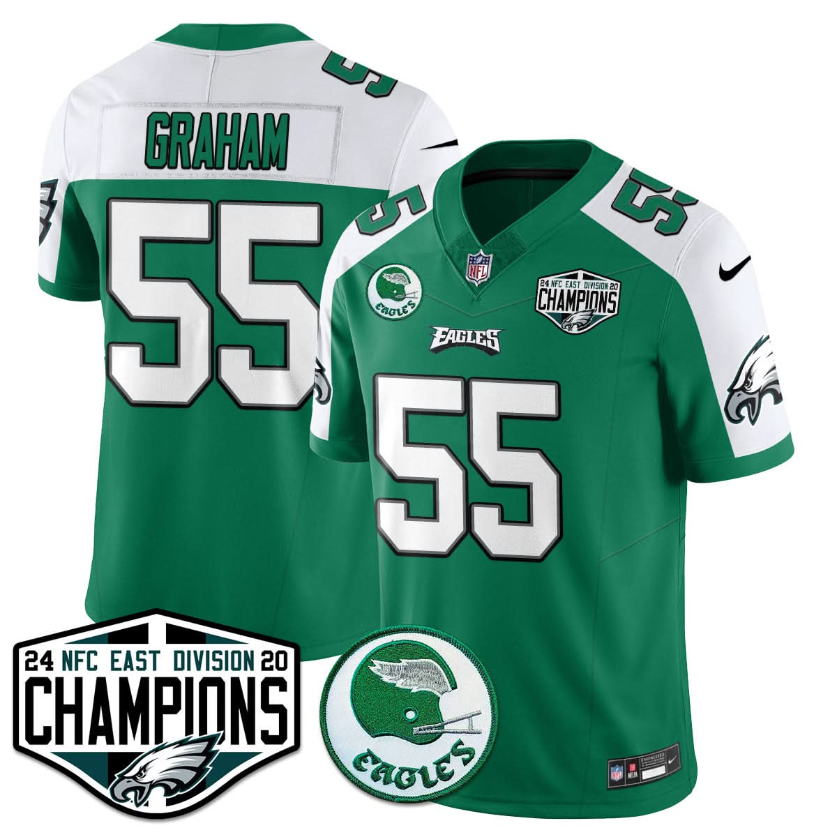 Philadelphia Ealges 2024 NFC East Division Champions Jersey - All Stitched